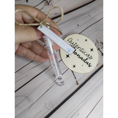 Mini pompero para boda con etiqueta personalizada | Detalles originales para invitados