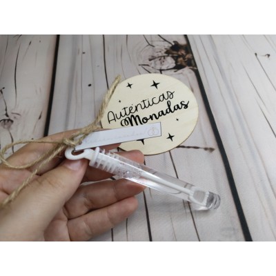 Mini pompero para boda con etiqueta personalizada | Detalles originales para invitados