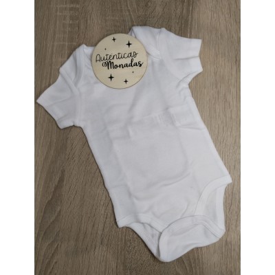 Body bebé personalizado manga corta blanco