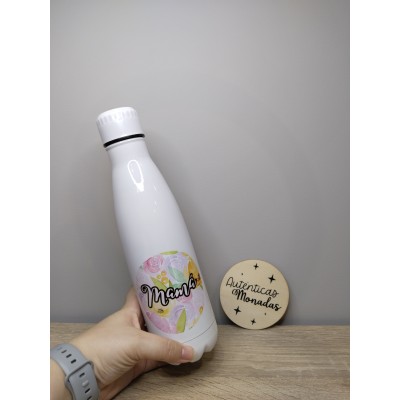 Botella Acero Inoxidable 700 ml Sublimada – Diseño Floral “MAMÁ” | Regalo Día de la Madre