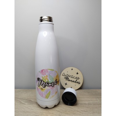 Botella Acero Inoxidable 700 ml Sublimada – Diseño Floral “MAMÁ” | Regalo Día de la Madre