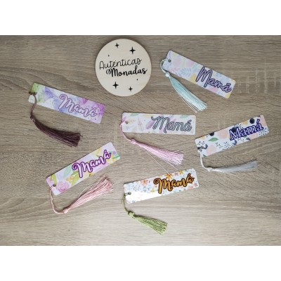 Marcapáginas Mamá Personalizado en Aluminio | Varios Diseños | Con Borla Decorativa