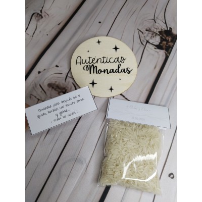 Bolsita de Arroz para Boda con Etiqueta Personalizada – Detalle para Invitados
