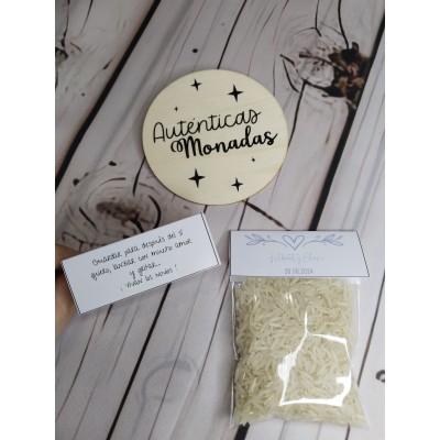 Bolsita de Arroz para Boda con Etiqueta Personalizada – Detalle para Invitados