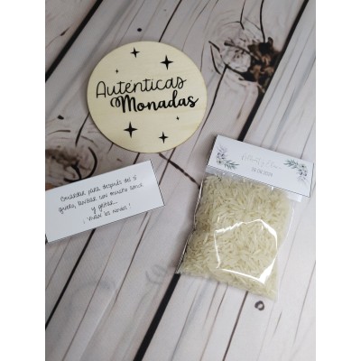 Bolsita de Arroz para Boda con Etiqueta Personalizada – Detalle para Invitados
