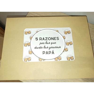Caja Regalo “5 Razones para Darte las Gracias, Papá” | Cervezas Personalizadas Estrella Galicia