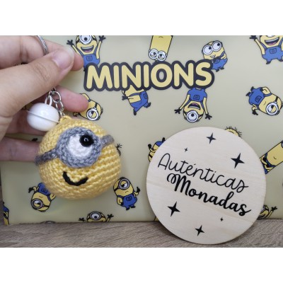 Llavero Minion Stuart de crochet hecho a mano – Regalo divertido y artesanal