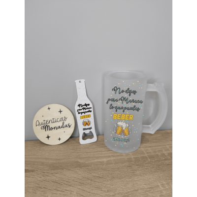 Pack Regalo “No dejes para mañana lo que puedas beber hoy” con Jarra y Abridor Personalizados