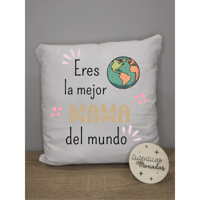 Cojín personalizado – El mejor padre del mundo / La mejor mamá del mundo