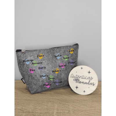 Neceser Fieltro Reciclado Profesora – Diseño Colores | Regalo Fin de Curso Personalizado