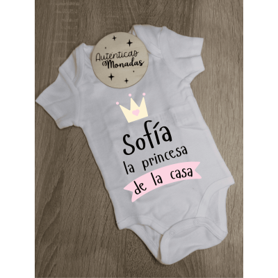 Body bebé “La princesa de la casa” niña | Body personalizado algodón