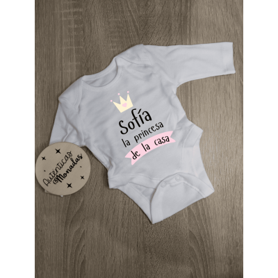 Body bebé “La princesa de la casa” niña | Body personalizado algodón