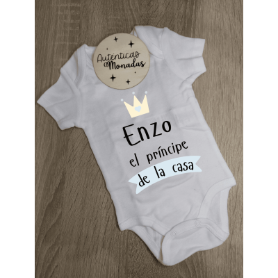 Body bebé personalizado “El príncipe de la casa” – Niño