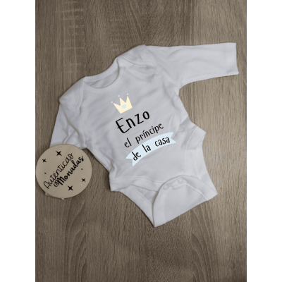 Body bebé personalizado “El príncipe de la casa” – Niño