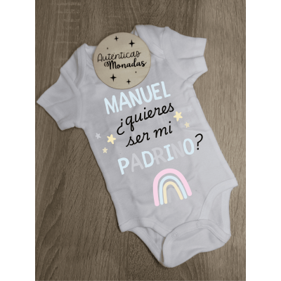 Body bebé personalizado “¿Quieres ser mi padrino?” | Regalo especial