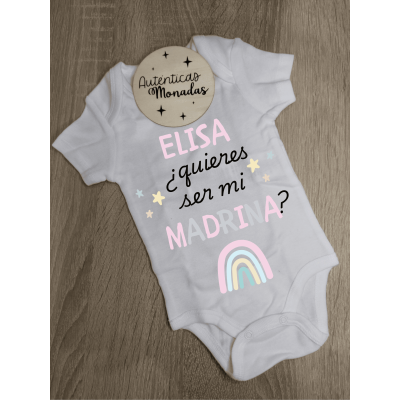 Body bebé personalizado “¿Quieres ser mi madrina?” | Regalo original