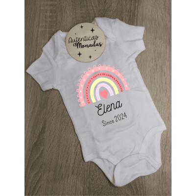 Body bebé diseño arcoíris niña | Body personalizado 0-3 meses