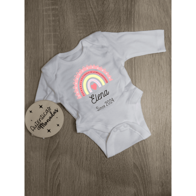 Body bebé diseño arcoíris niña | Body personalizado 0-3 meses