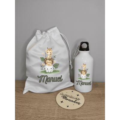 Set Selva Personalizado – Bolsa de Desayuno + Bidón 400ml para Infantil
