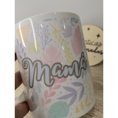 Taza personalizada para mamá – Diseño hojas | Regalo original Día de la Madre