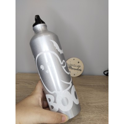Bidón Halloween Gris 800ml – Botella Reutilizable con Vinilo | Últimas Oportunidades