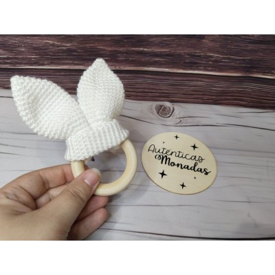 Mordedor Orejitas de Conejo de Crochet Hecho a Mano – Varios Colores