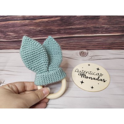 Mordedor Orejitas de Conejo de Crochet Hecho a Mano – Varios Colores