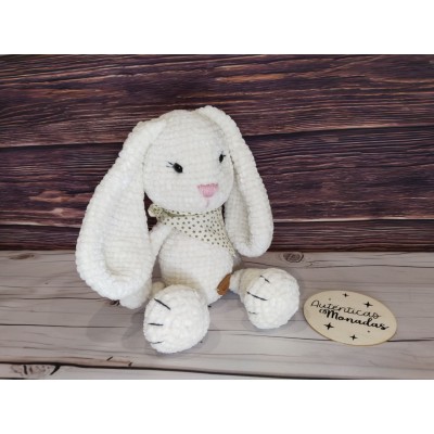 Conejito Blanco de Crochet Hecho a Mano – Muñeco Artesanal