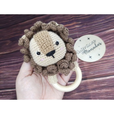 Mordedor Sonajero León de Crochet Hecho a Mano – Ideal para Bebés