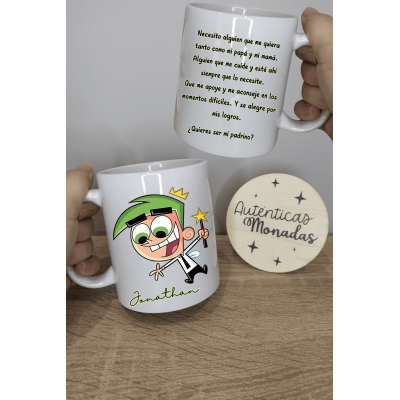 Pack de Tazas Personalizadas “Padrino y Madrina” – Regalo para Bautizo