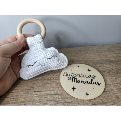 Mordedor Nube de Crochet Hecho a Mano – Ideal para Bebés