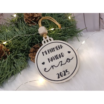 Decoración Navideña Mi Primera Navidad Personalizada con Nombre del Bebé