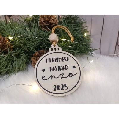 Decoración Navideña Mi Primera Navidad Personalizada con Nombre del Bebé