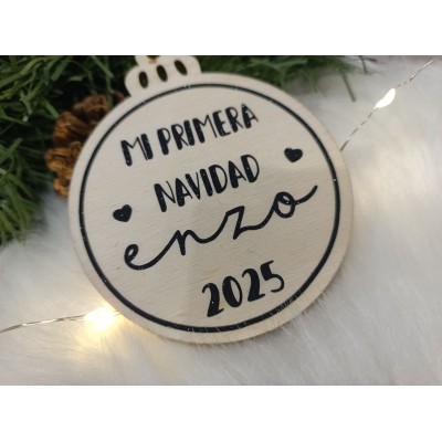 Decoración Navideña Mi Primera Navidad Personalizada con Nombre del Bebé