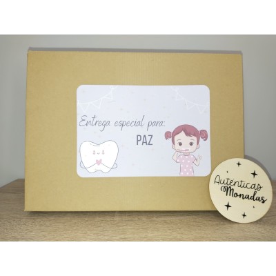 Pack Ratón Pérez Personalizado con Puerta, Escalerita, Cofre y Bote para Dientes – Hecho a Mano