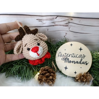 Adorno Navideño de Crochet Reno Hecho a Mano