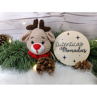 Adorno Navideño de Crochet Reno Hecho a Mano