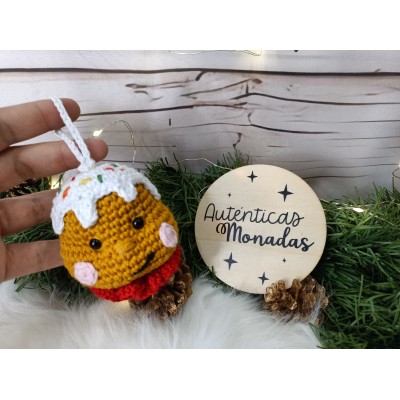 Adorno Navideño de Crochet Muñeco de Jengibre Hecho a Mano