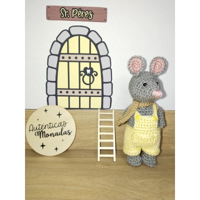 Pack Ratón Pérez para Dos Hermanos – Set Doble Personalizado con Crochet, Puerta y Cofre