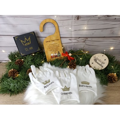 Pack Magia Reyes Magos con cuelga puertas, llave y guante personalizado
