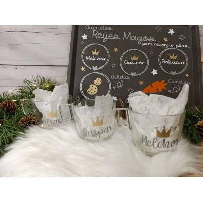 Tazas de cristal personalizadas Reyes Magos