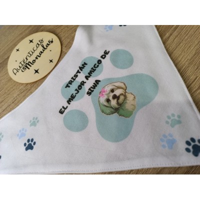 Pack Personalizado “Los Mejores Amigos” – Body y Bandana para Bebé + Chapita de Perro