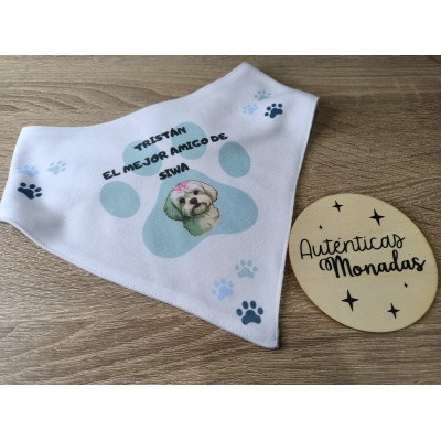 Pack Personalizado “Los Mejores Amigos” – Body y Bandana para Bebé + Chapita de Perro