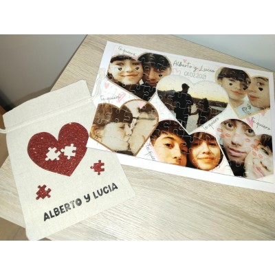 Puzzle Personalizado 96 Piezas con Bolsa – Regalo San Valentín | Foto y Nombres