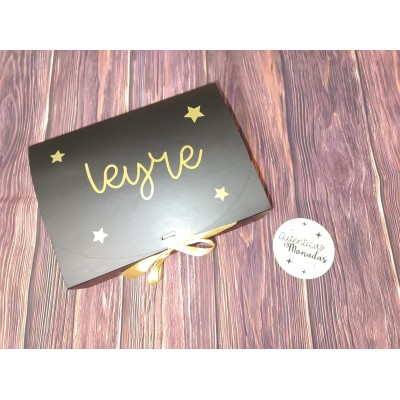 Pack Bolso, Neceser y Botella Personalizados con Inicial y Nombre – Estrellas Doradas