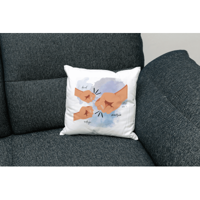 Cojín personalizado Manos de los hijos – Regalo emotivo para papá