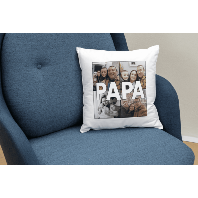 Cojín personalizado Papá y fotos – Regalo original Día del Padre
