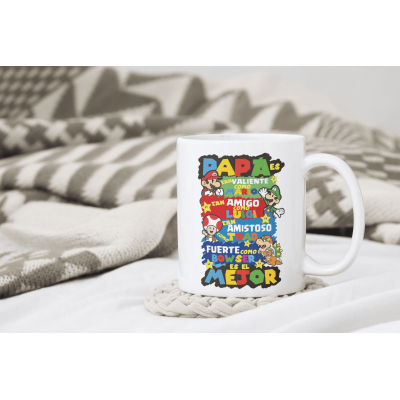 Taza personalizada Papá Mario Bros – Regalo divertido Día del Padre