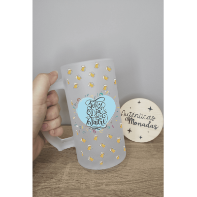 Jarra de Cerveza Personalizada Homer Simpson de Cristal Esmerilado