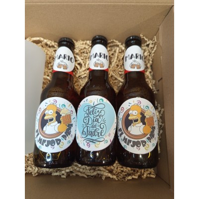 Pack Regalo Cerveza Estrella Galicia con Jarra Personalizada Homer Simpson y Abridor